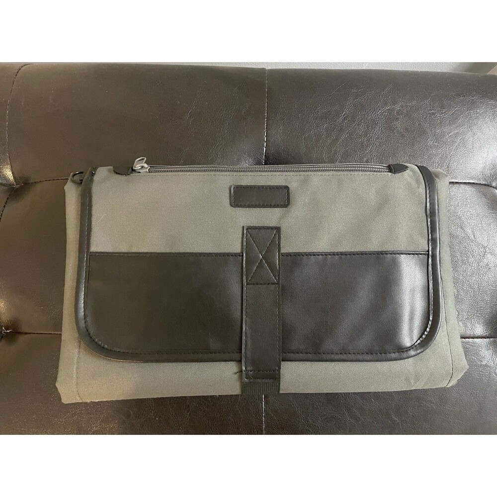 Portable Baby Diaper Changing Pad Clutch Gray Black Good Condition